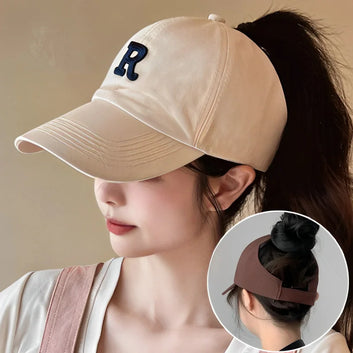 Summer Sun Visor Backless Ponytail Hat for Women