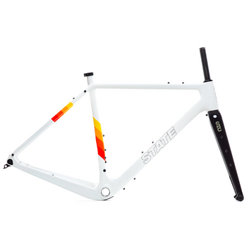 State Bicycle Co. | Carbon All-Road Frame & Fork Set - White / Ember