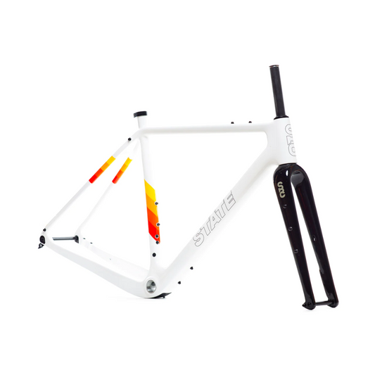 State Bicycle Co. | Carbon All-Road Frame & Fork Set - White / Ember