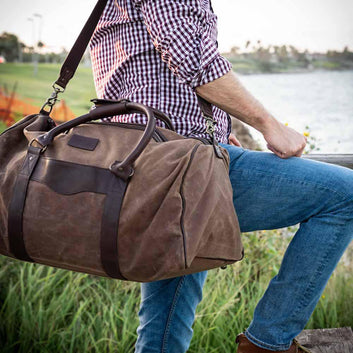 Mission Mercantile Leather Goods | Campaign Waxed Canvas Large Field Duffel Bag