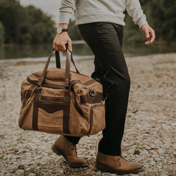 Mission Mercantile Leather Goods | Campaign Waxed Canvas Medium Duffel Bag